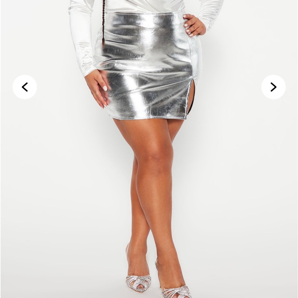 Silver Metallic Skirt